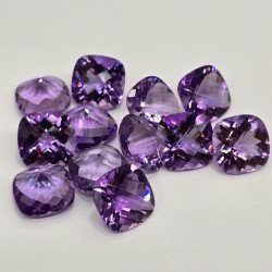 Lotto con 12 Ametiste Taglio:  Cushon 14x14mm - 114 ct