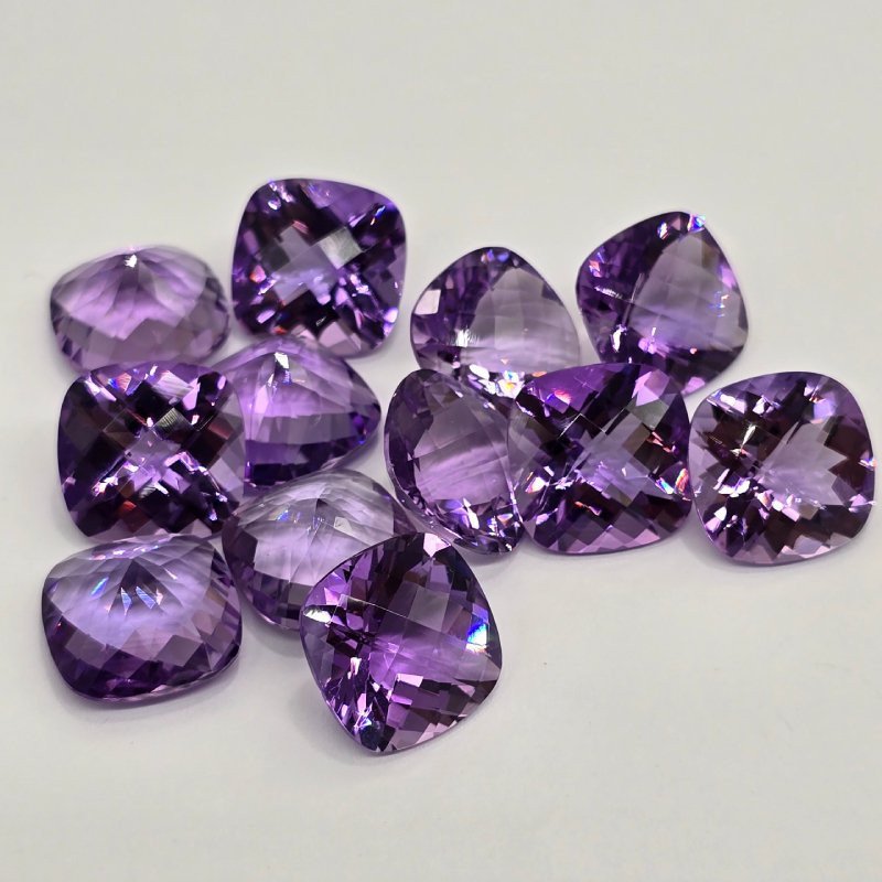Lotto con 12 Ametiste Taglio:  Cushon 14x14mm - 114 ct