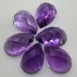 Lotto con 6 Ametiste  Taglio:  Goccia 10x15 mm - 38