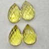 Lotto con 4 Quarzi Lemon Taglio:  Goccia 10x15 mm - 26