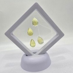 Lot with 4 Lemon Quartzes, Pear Cut 10x15 mm - 26.36 ct