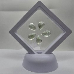 Lot of 5 Green Prasiolite-Amthysts, Pear-Cut 10x15 mm - 32.73 ct