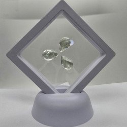 Lotto con 3 Prasioliti-Amtiste Verdi Taglio: Goccia 10x15 mm - 19,80 ct
