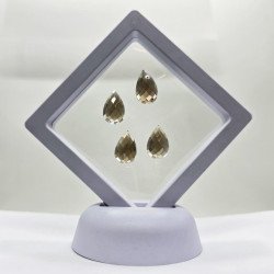 Lot of 4 Smoky Quartzes, Pear-Cut 10x15 mm - 26.09 ct
