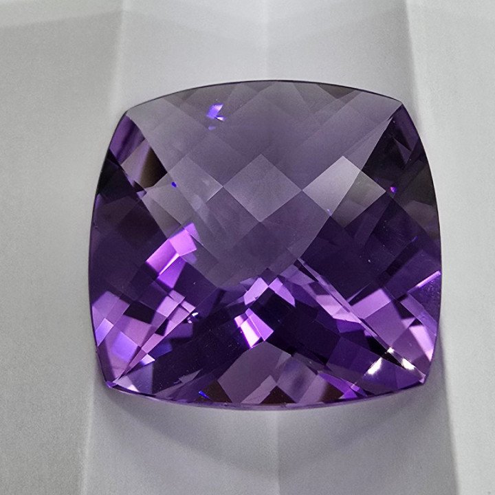 Natural Cushon-Cut Amethyst 20x20mm - 24.73 ct