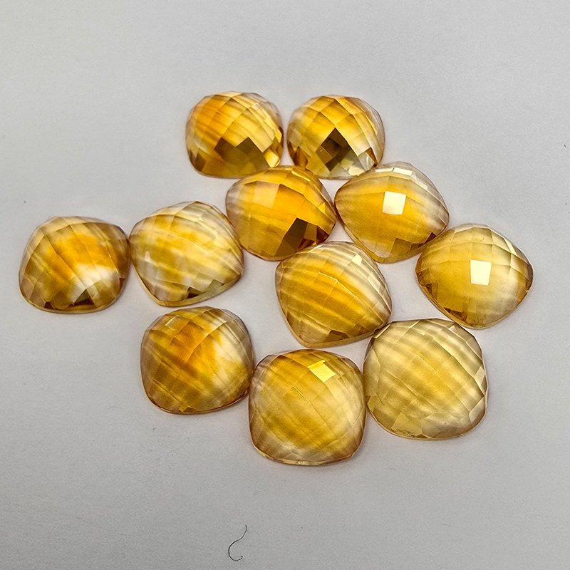 Lotto 11 Citrini Taglio Cabochon 12x12 mm - 71