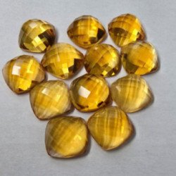 Lotto 12 Citrini Taglio Cabochon 12x12 mm - 77