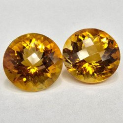 Lotto 2 Citrini Taglio  Rotondo 14 mm - 17