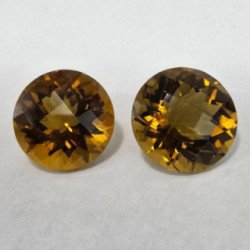 Lotto 2 Quarzi Miele Taglio  Rotondo 14 mm - 17