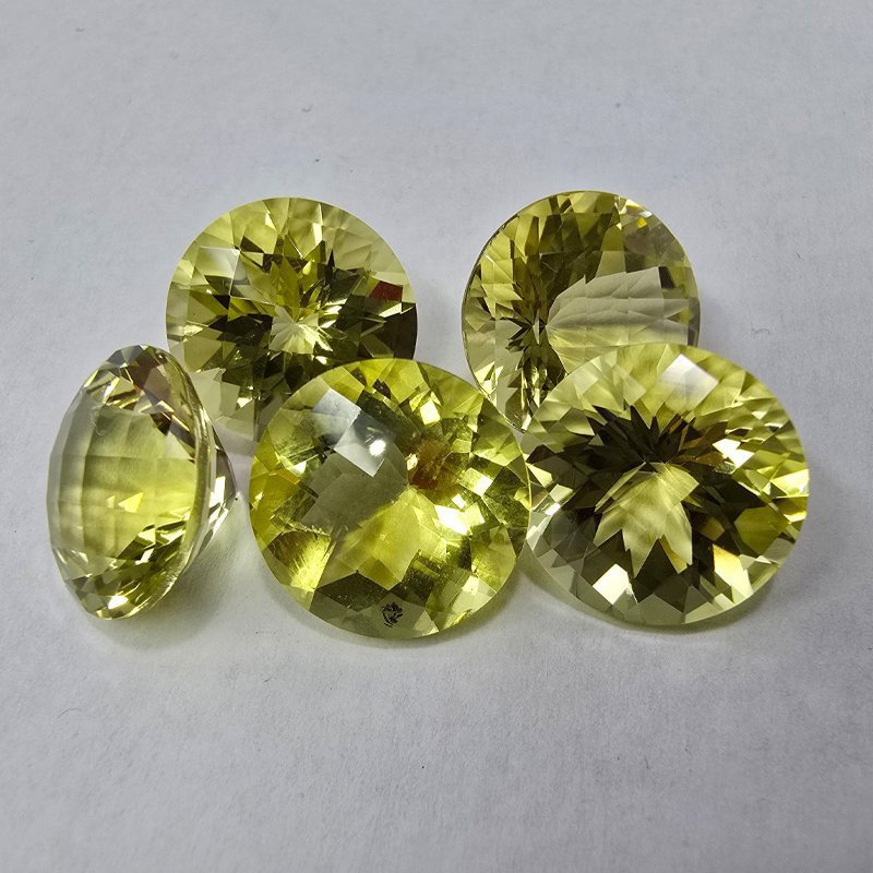 Lotto 5 Quarzi Lemon Taglio  Rotondo 14 mm - 43