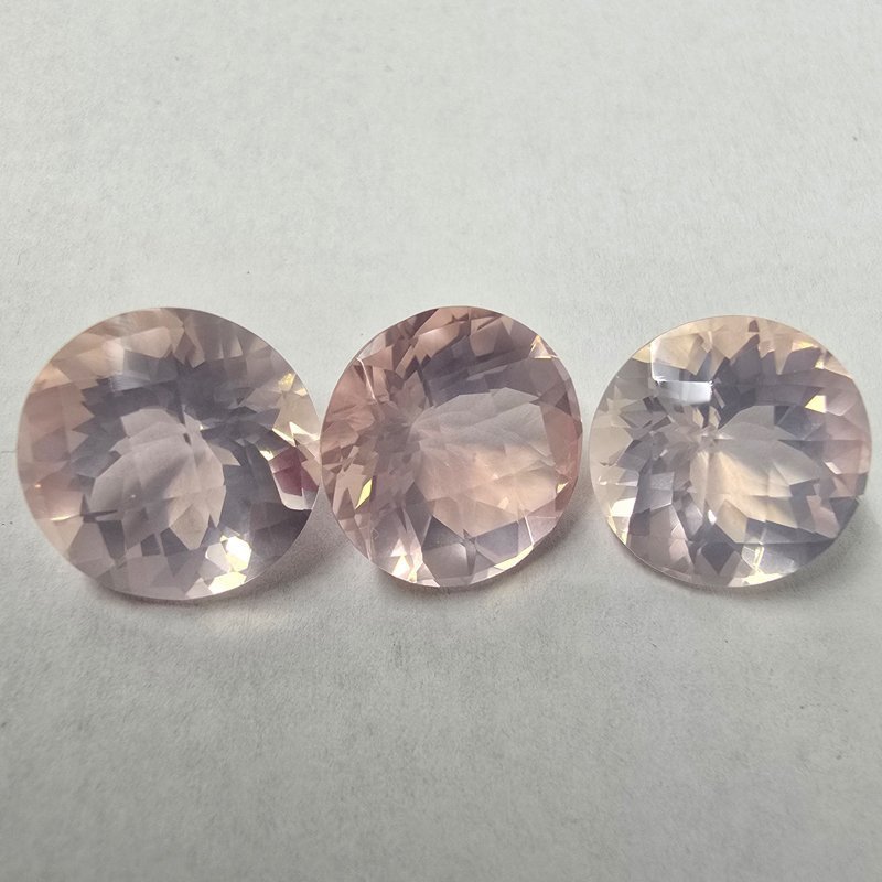 Lotto 4 Quarzi Rosa Taglio Rotondo 14 mm - 34