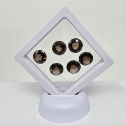Lot of 6 Round-Cut Smoky Quartz 14 mm - 50.47 ct