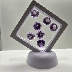 Lot of 10 Round-Cut Amethysts 14 mm - 82.66 ct