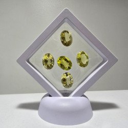 Lot of 5 Oval-Cut Lemon Quartz 12 x 16 mm - 43.71 ct