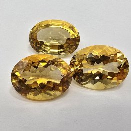 Lot of 3 Oval-Cut Citrines 12 x 16 mm - 21.15 ct