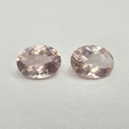 Lot of 2 Oval-Cut Rose Quartz 12 x 16 mm - 15.54 ct