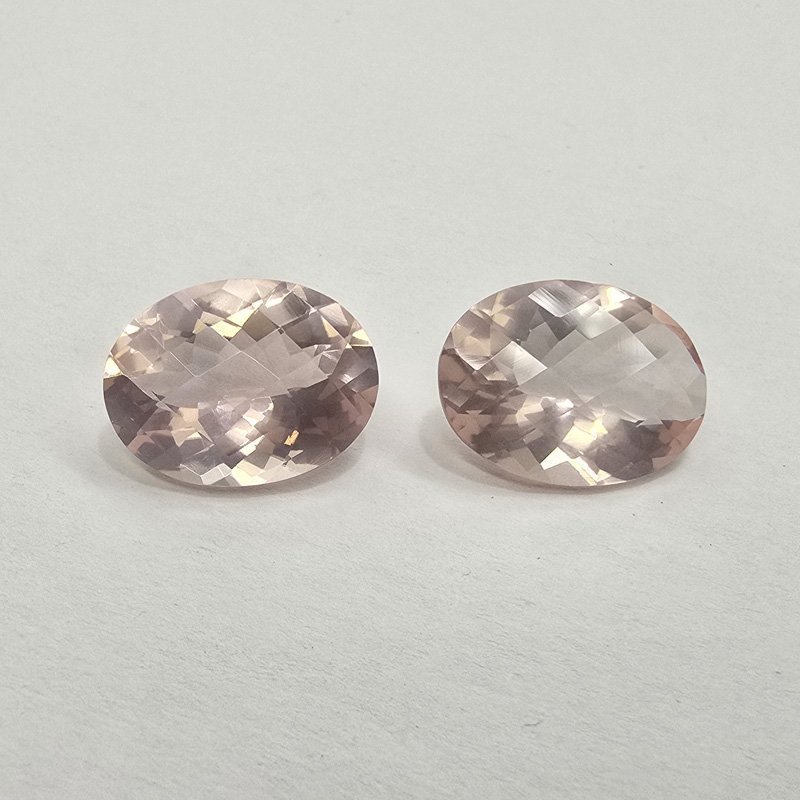 Lotto 2 Quarzi Rosa Taglio Ovale 12 x 16 mm - 15