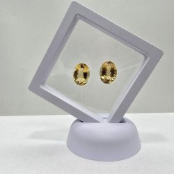 Lotto 2 Quarzi Miele Taglio Ovale 12 x 16 mm - 16,08 ct