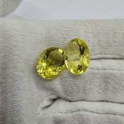 Lotto 2 Quarzi Lemon Taglio Ovale 12 x 16 mm - 16,08 ct