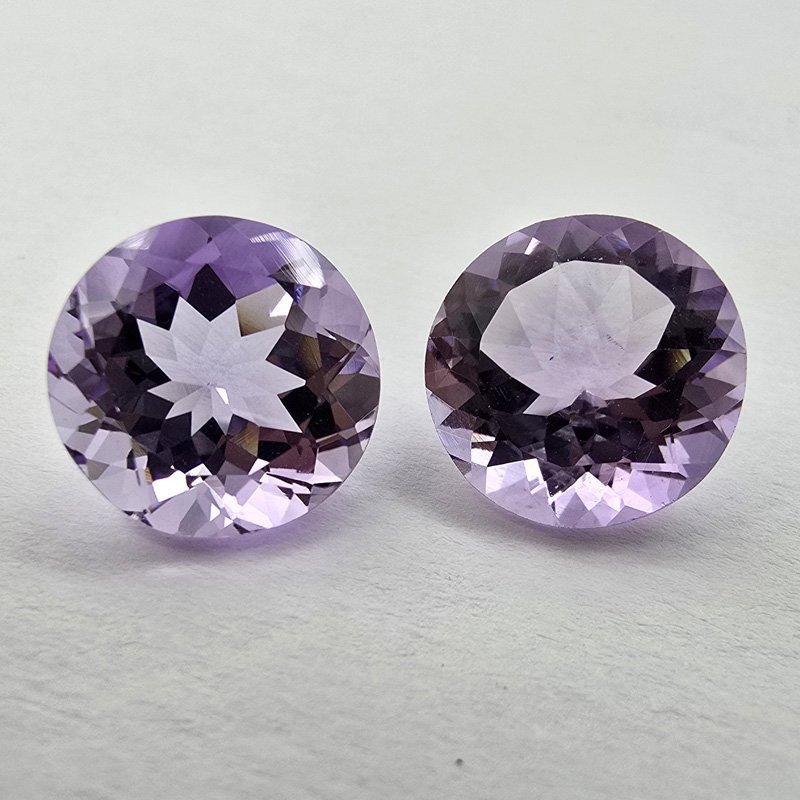 Lotto 2 Ametiste Taglio Rotondo 12 mm - 10