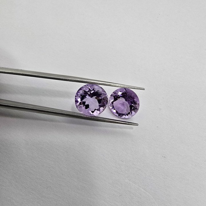 Lotto 2 Ametiste Taglio Rotondo 12 mm - 10,92 ct
