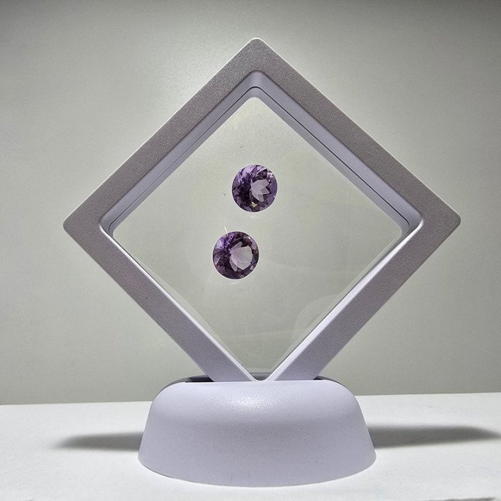 Lotto 2 Ametiste Taglio Rotondo 12 mm - 10,92 ct