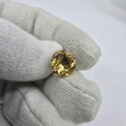 Round-Cut Lemon Quartz 12 mm - 5.87 ct