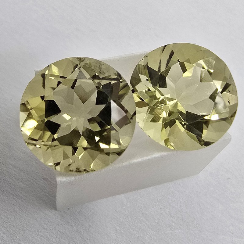 Lotto 2 Quarzi Lemon Taglio Rotondo 12 mm - 12