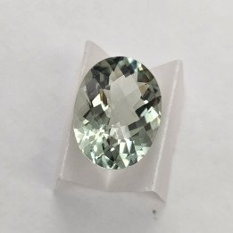Oval-Cut Prasiolite 12 x 16 mm - 8.22 ct