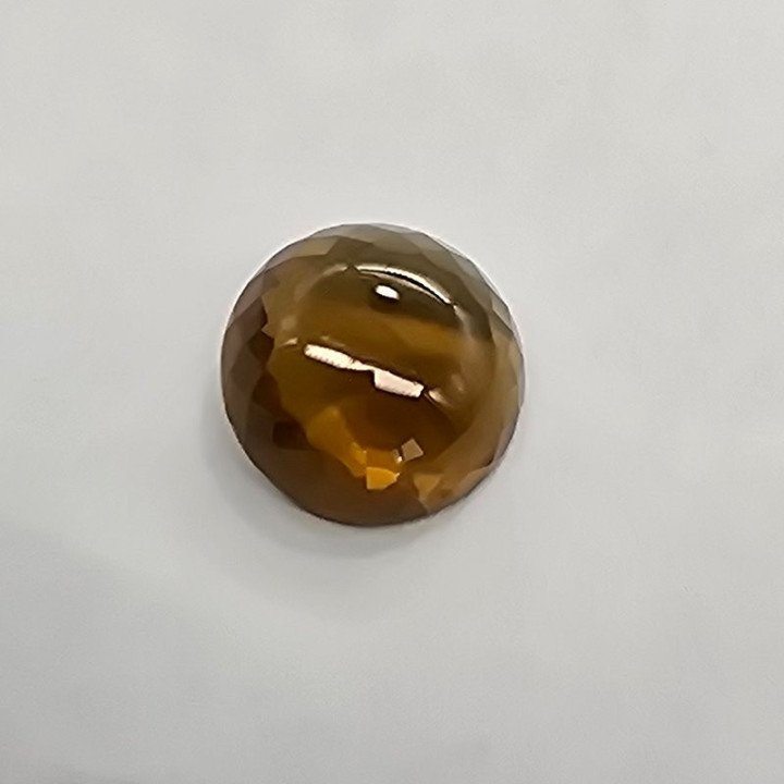 Round Faceted Cabochon-Cut Citrine 13.50 mm - 8.10 ct