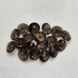 Lot of 12 Round-Cut Smoky Quartz 10 mm - 38.09 ct