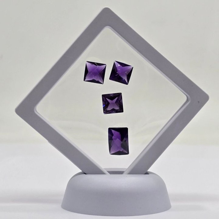 Lot of 4 Amethysts - Cut: Radiant - 19.50 ct