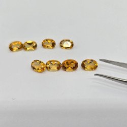 Lotto con 8 Citrini - Taglio:  Ovale-  7x5mm - 5