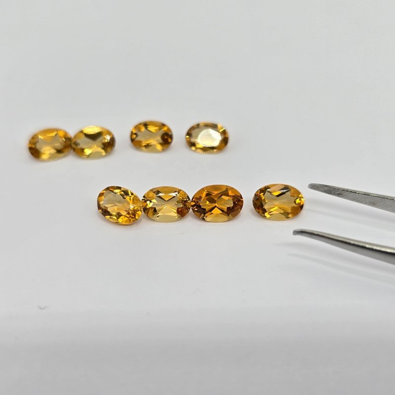 Lotto con 8 Citrini - Taglio:  Ovale-  7x5mm - 5