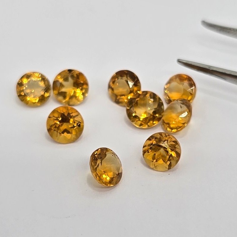 Lotto con 9 Citrini - Taglio:  Rotondo-  5mm - 4
