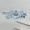 Lotto con 15 Acquamarina - Taglio:  Smeraldo -  6x4mm - 6