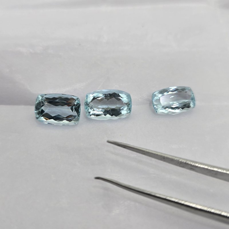 Lotto con 3 Acquamarina - Taglio:  Couschon -  9